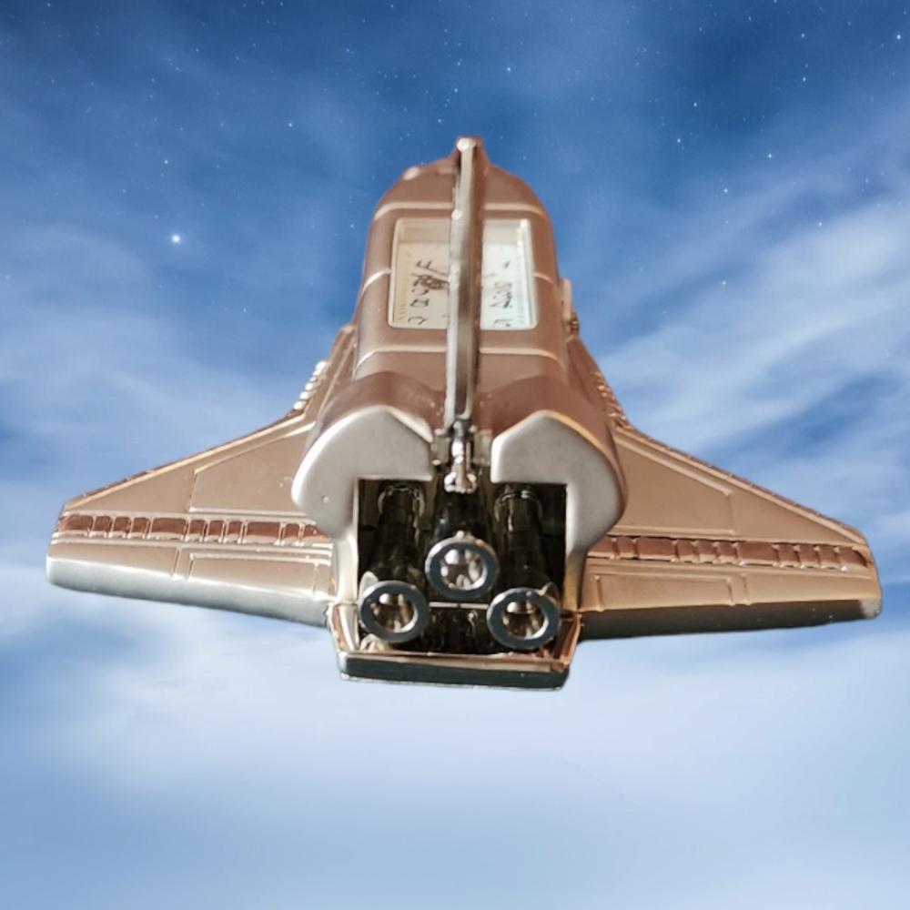 Rare Platinum Silver Space Shuttle Clock NIB - Picture 4 of 11
